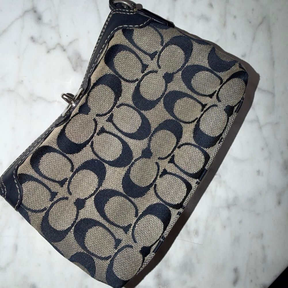 Vintage Y2K Coach Signature Jacquard Turnlock Mini Ba… - Gem